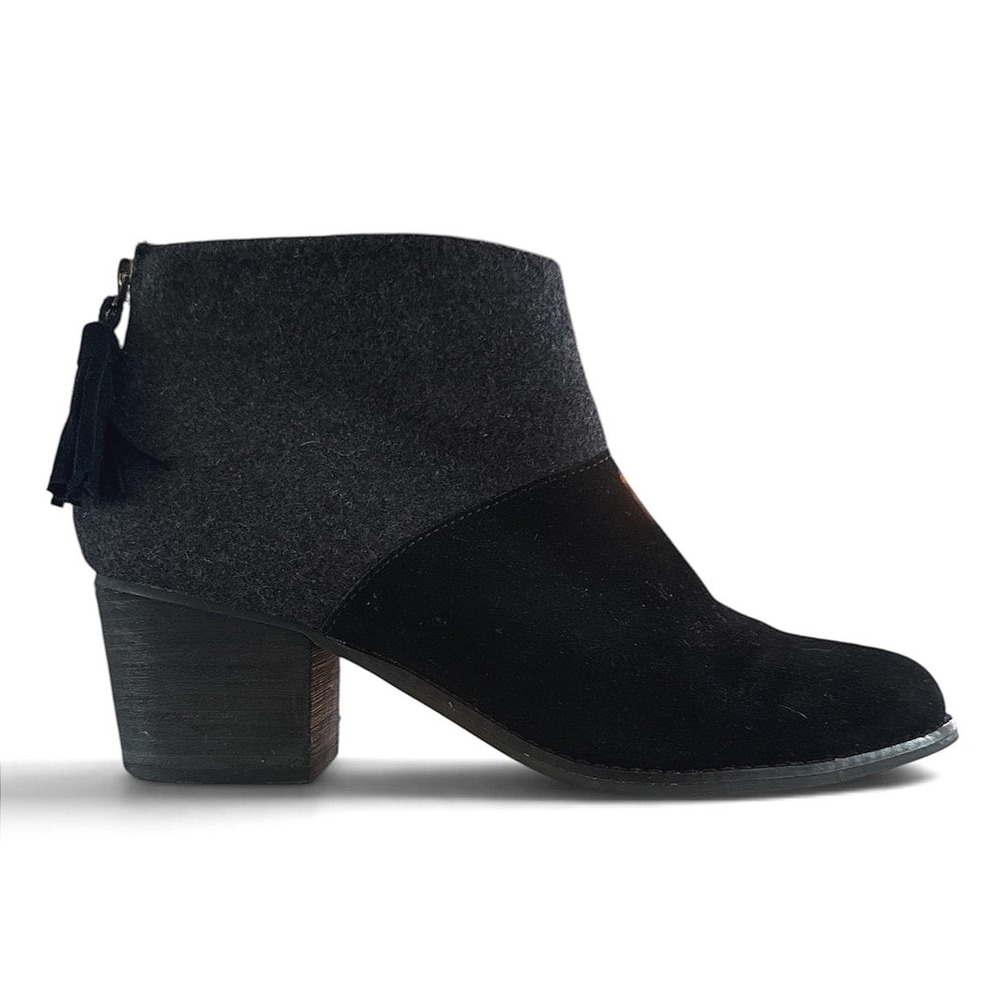 TOMS Suede Tassel Zip Ankle Boots